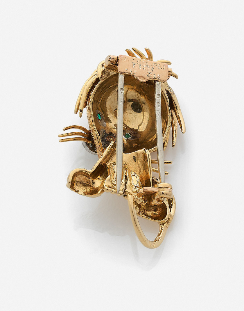 VAN CLEEF & ARPELS  Clip de corsage "Lion ébouriffé", petit modèle