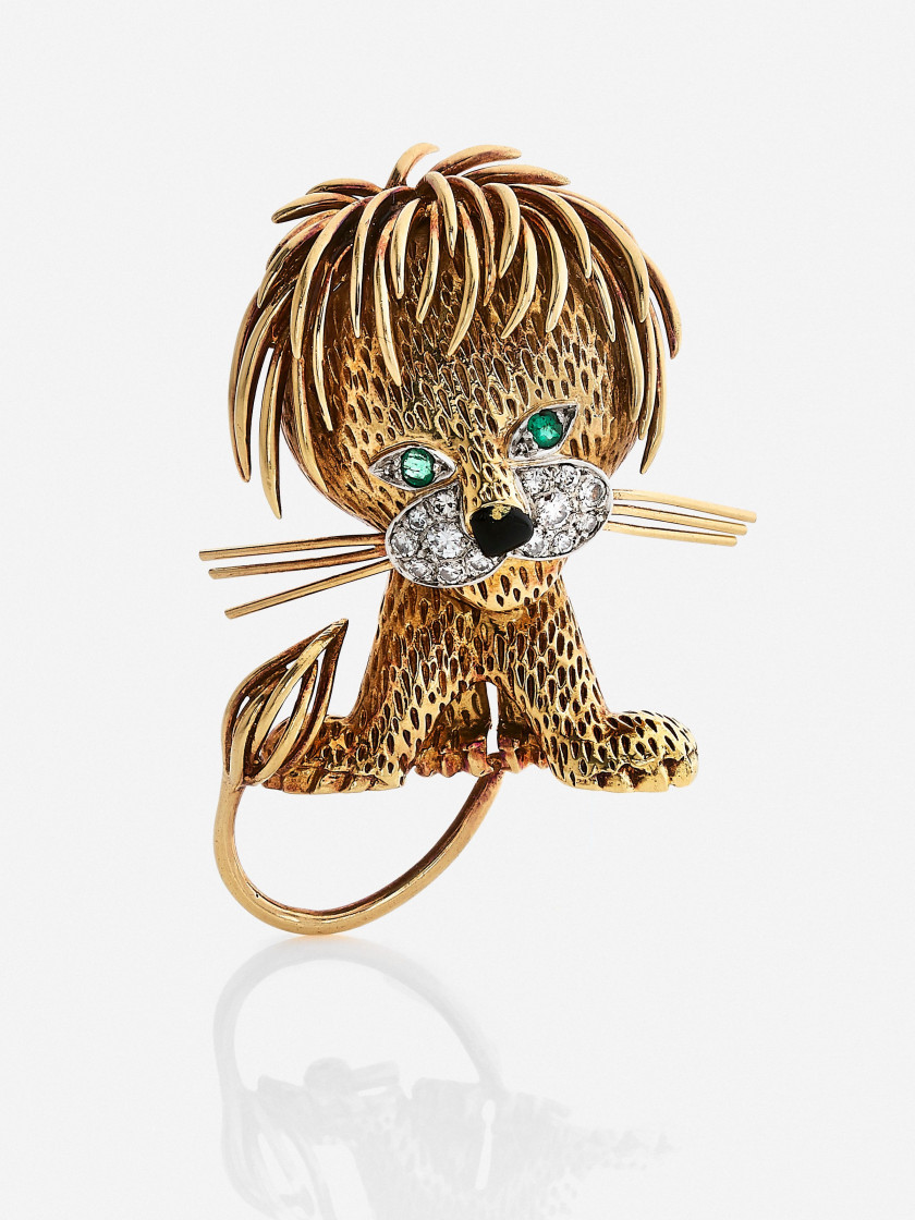 VAN CLEEF & ARPELS  Clip de corsage "Lion ébouriffé"