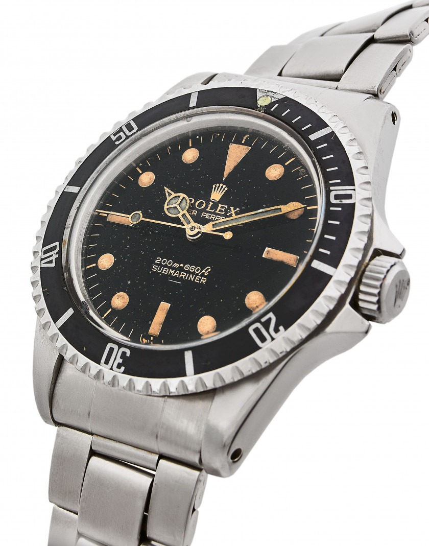 ROLEX Submariner, "Gilt underline PCG" (pointed crown guard), réf. 5513, n° 1011649  Vers 1964