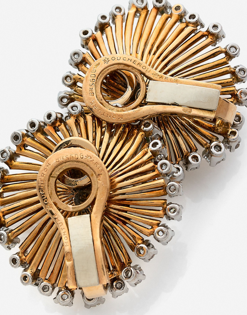 BOUCHERON (Monture)  Paire de clips d'oreilles
