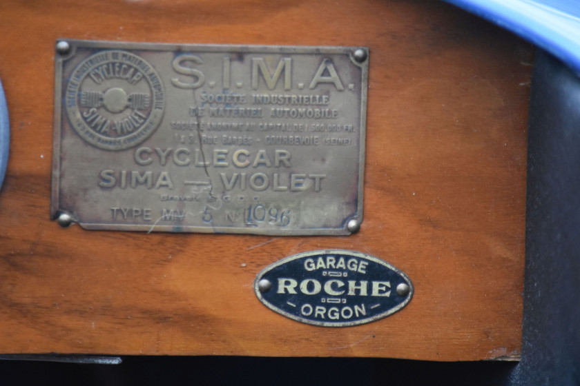 1925 SIMA Violet Type MV5 torpédo sport spécial  No reserve