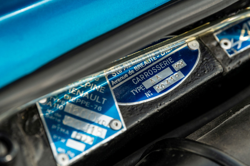 1976 Alpine Renault A110 1600 SC/VD