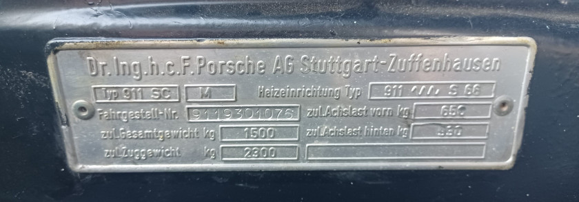 1979 Porsche 911 SC Ex Johnny Hallyday