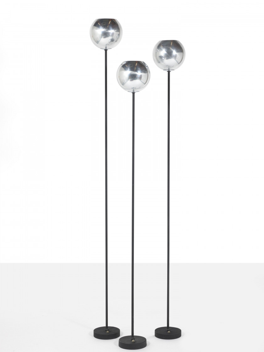 Gino SARFATTI 1912-1985 Suite de trois lampadaires mod.1081 - 1960