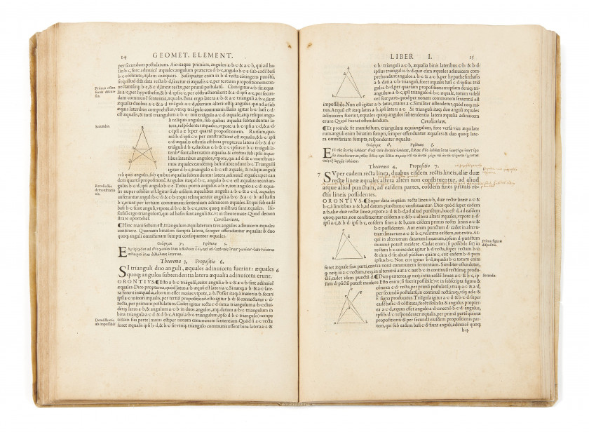 FINÉ (Oronce) Arithmetica practica, libris quatuor. Paris, Simon de Colines, 1542. 3 ouvrages en un vol pet. in-...