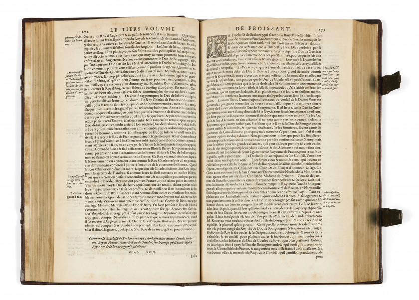 FROISSART (Jean) Le Premier [.- quart] volume de l'histoire et cronique de Messire Iehan Froissart. Lyon, Jean de...