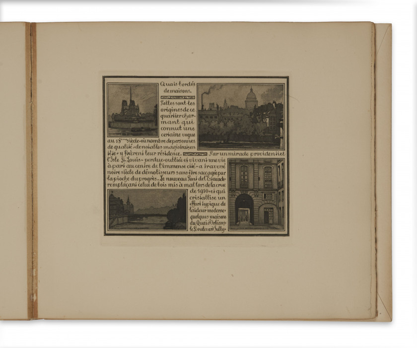 LAMBERT (André) Ce qui reste du vieux Paris. L'Isle St Louis. Paris, Devambez, 1920. In-8 oblong (23,5 x 28 cm),...