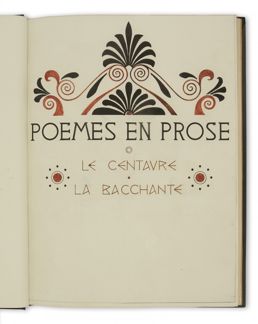 [BELLERY-DESFONTAINES].- GUÉRIN (Maurice de) Poèmes en prose. Le Centaure. La Bacchante. Paris, Edouard Pelletan,...