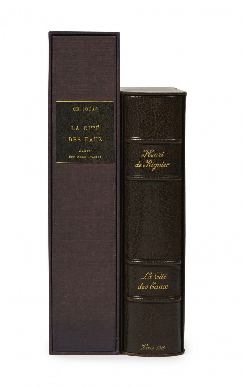 [JOUAS].- RÉGNIER (Henri de) La Cité des eaux. Paris, Auguste Blaizot, René Kieffer, 1912. Fort vol. pet. in-4 (...