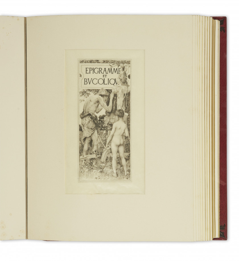 [MERSON].- HEREDIA (José-Maria de) Les Trophées. Paris, Descamps-Scrive, 1907. Fort vol. in-4, rel janséniste ma...