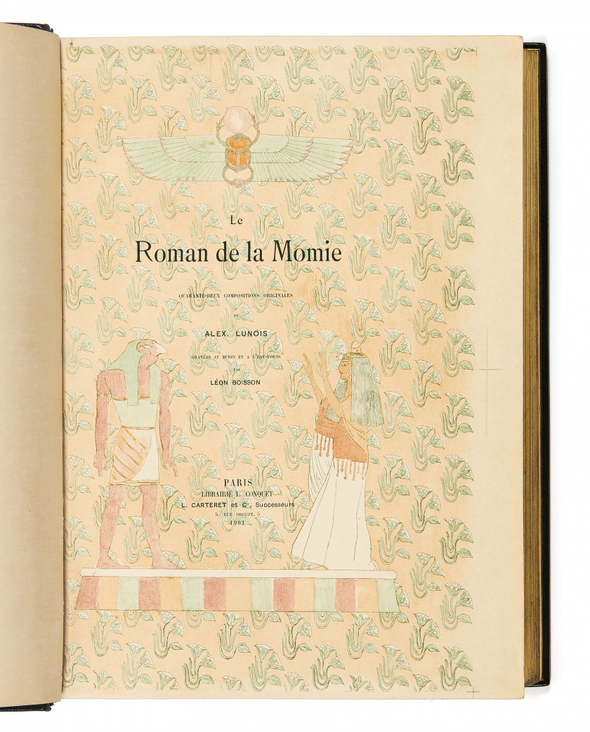 [LUNOIS].- GAUTIER (Théophile) Le Roman de la momie. Paris, Librairie L. Conquet, L. Carteret et Cie, 1901. In-4...