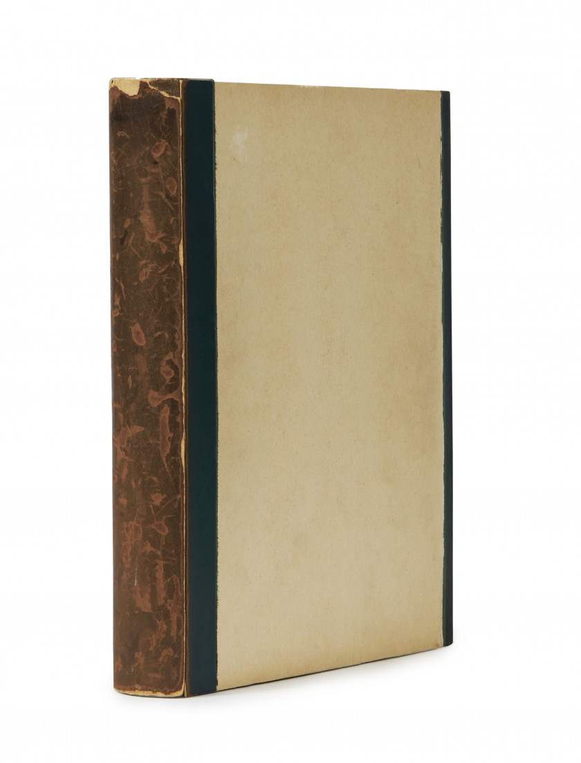 MARTY.- [VOLTAIRE] Le Monde comme il va. In-4 (29,6 x 23,6 cm) entièrement monté sur onglets, reliure janséniste v...