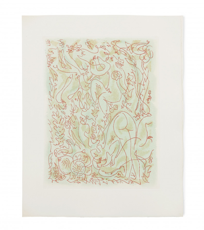 [MASSON].- MAUROIS (André) Les Érophages. Paris, éditions la Passerelle, 1960. In-folio (43,7 x 35 cm) en ff., c...