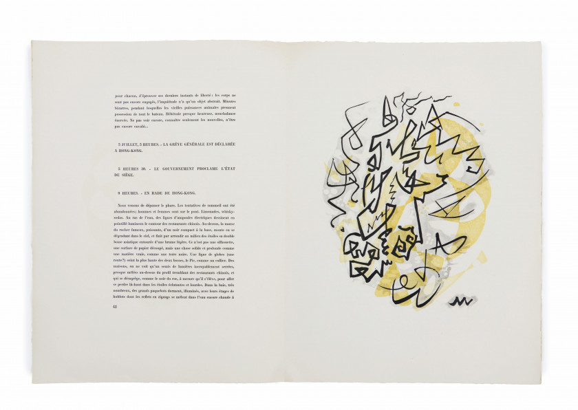 [MASSON].- MALRAUX (André) Les Conquérants. Paris, Albert Skira, 1949. In-folio (38 x 28 cm), en feuilles, couve...