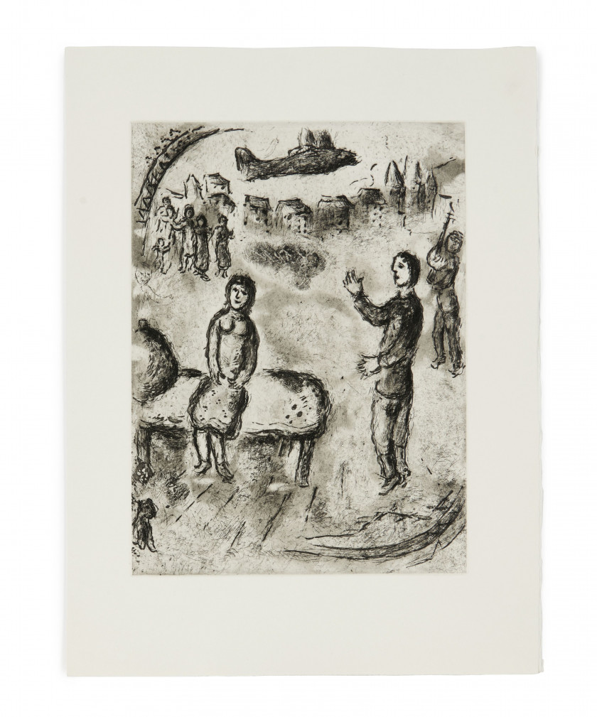 [CHAGALL].- MALRAUX (André) Et sur la terre… Paris, Maeght éditeur, 1977. In-folio (43,7 x 33,1 cm), en ff., cou...