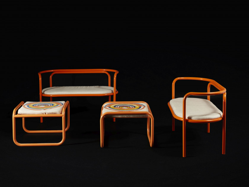 Gae AULENTI 1927-2012 Paire de banquettes de la série "Locus Solus" - circa 1960