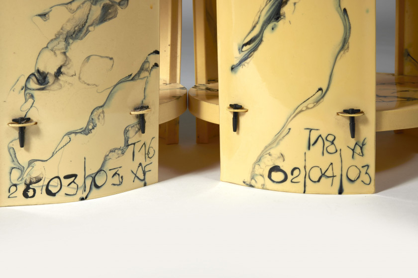 Gaetano PESCE Né en 1939 Paire de tables "Nobody's Perfect" - 2002