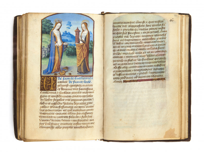 [HEURES DE RENÉE DE BOURBON-VENDÔME] Livre d'heures, à l'usage de Bourges (d'après l'Office des morts). En latin e...