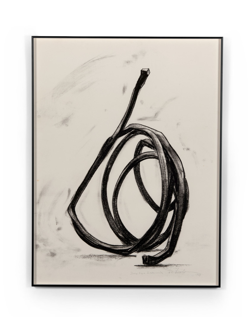 Bernar VENET (Né en 1941) Deux Lignes indéterminées - 1989 Lithographie en noir