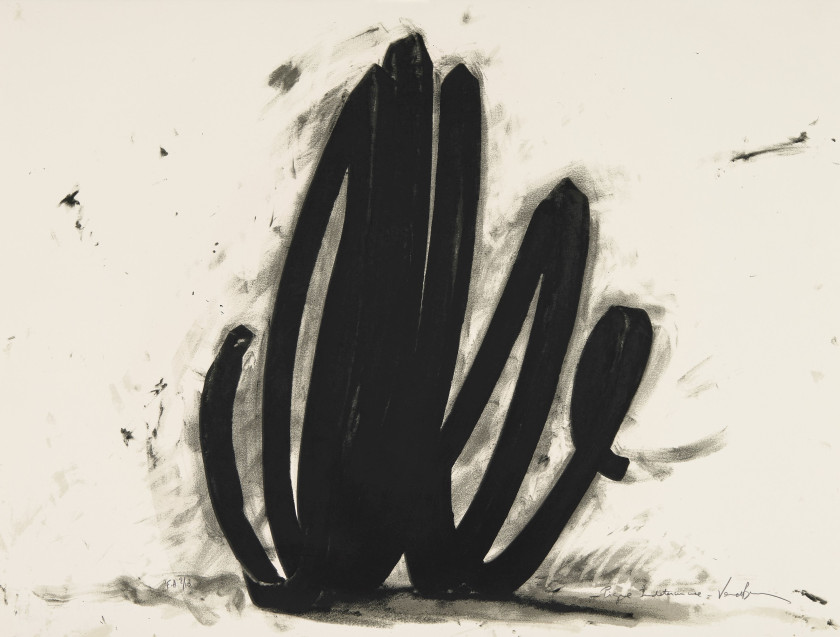 Bernar VENET (Né en 1941) Ligne indéterminée (album de 6) - 1990 Album composé de 6 sérigraphies en noir