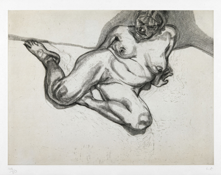 Lucian FREUD (1922 - 2011) Girl sitting - 1987 Eau-forte sur papier Somerset