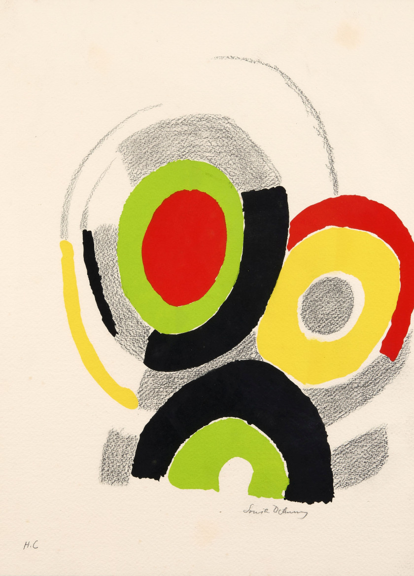 Sonia DELAUNAY (1885 - 1979) Les Illuminations - 1973 - un pochoir Pochoir en couleurs, à la gouache , imprimé sur Auvergne