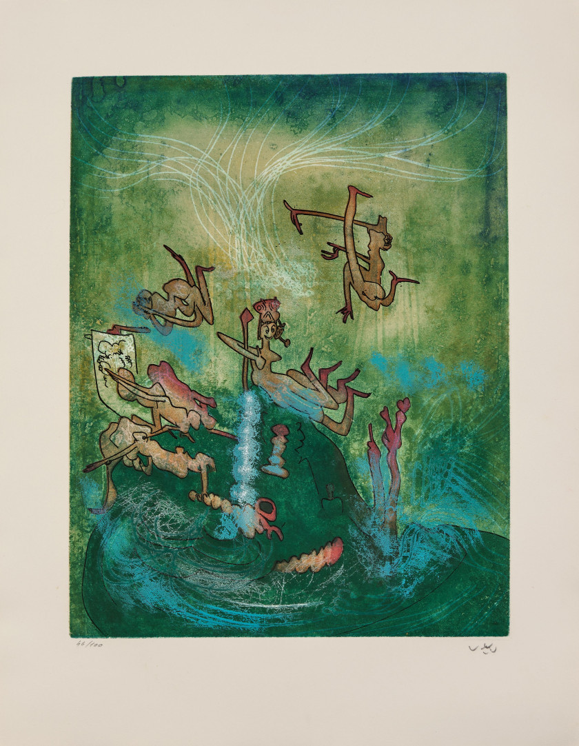 ¤ Roberto MATTA (1911 - 2002) Hom'mère - Chaosmos - 1973 10 eaux-fortes et aquatintes en couleurs