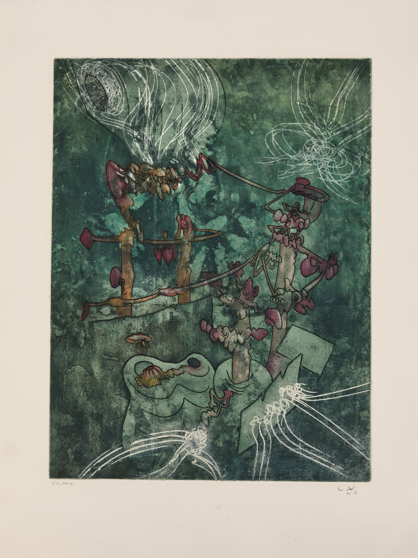 ¤ Roberto MATTA (1911 - 2002) Hom'mère - Chaosmos - 1973 10 eaux-fortes et aquatintes en couleurs