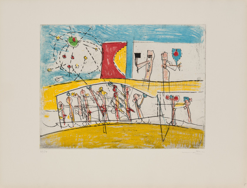 ¤ Roberto MATTA (1911 - 2002) Scènes familières - 1962 - l'abum Album composé de 8 eaux-fortes et aquatintes en couleurs