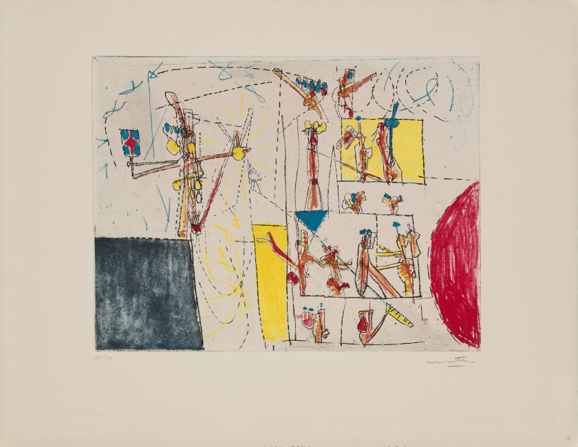 ¤ Roberto MATTA (1911 - 2002) Scènes familières - 1962 - l'abum Album composé de 8 eaux-fortes et aquatintes en couleurs