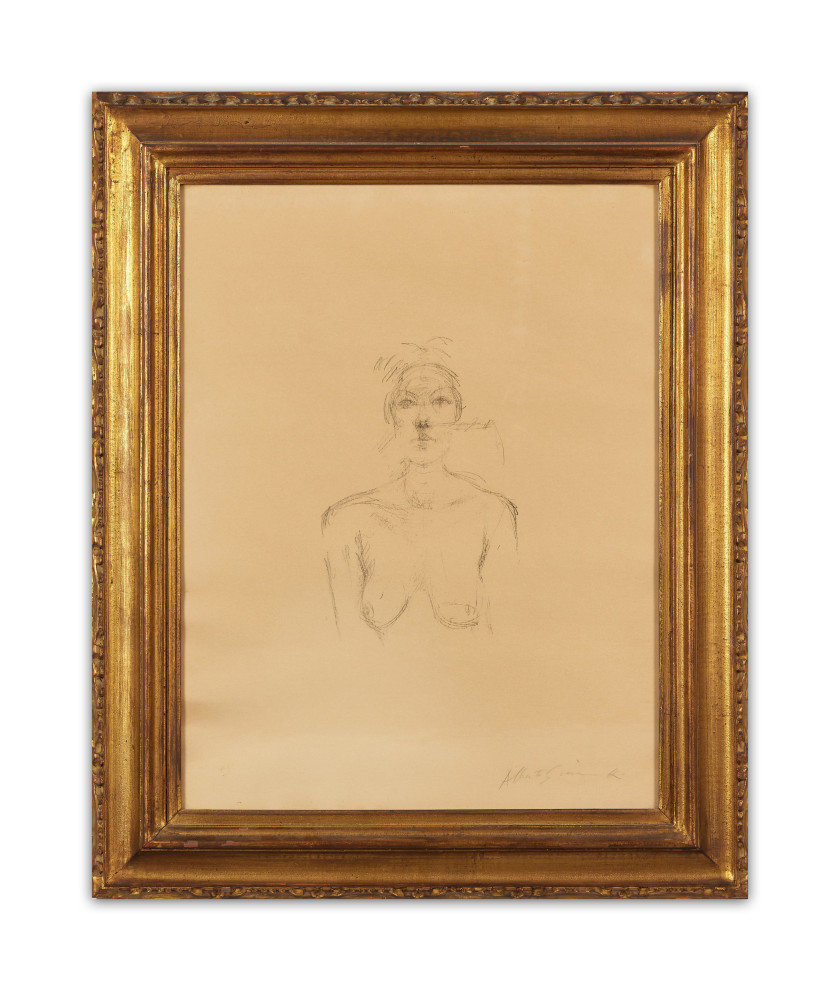 Alberto GIACOMETTI (1901 - 1966) Buste II - 1960 Lithographie en noir