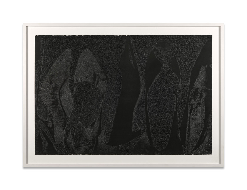 Andy WARHOL (1928 - 1987) Diamond Dust Shoes (black) - 1980 Sérigraphie en noir sur Arches avec poussières de diamants