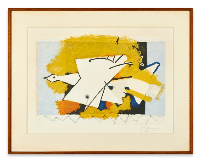 Georges BRAQUE (d'après) () L'oiseau jaune - 1959 Lithographie en couleurs