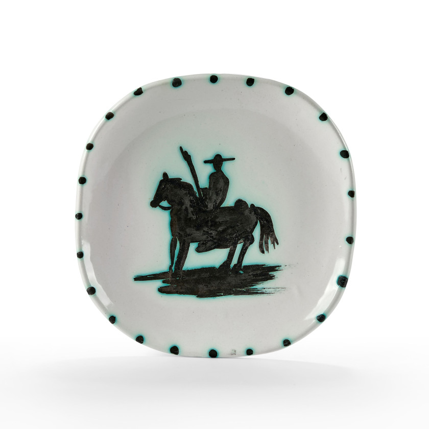 Pablo PICASSO (1881-1973) Picador - 1952 (AR # 160 ) Assiette ronde / carrée