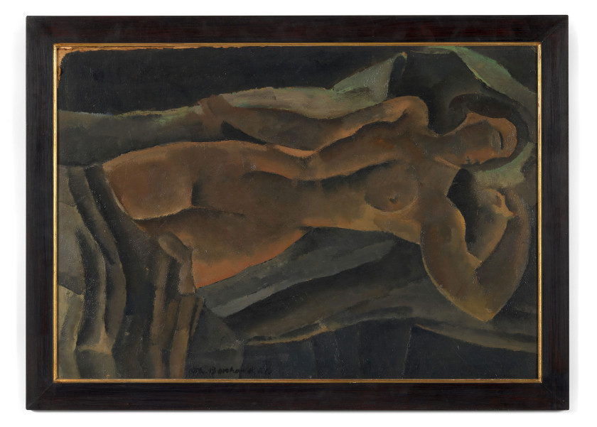 Rodolphe T. BOSSHARD 1889- 1960 Femme nue, allongée - circa 1920-1924 Huile sur carton