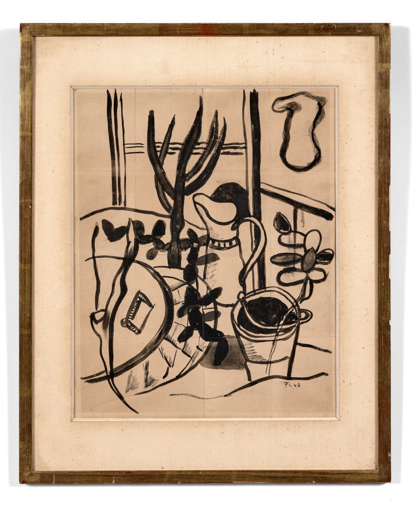 Fernand LEGER 1881 - 1955 Nature morte à la cruche - 1948 Encre sur papier