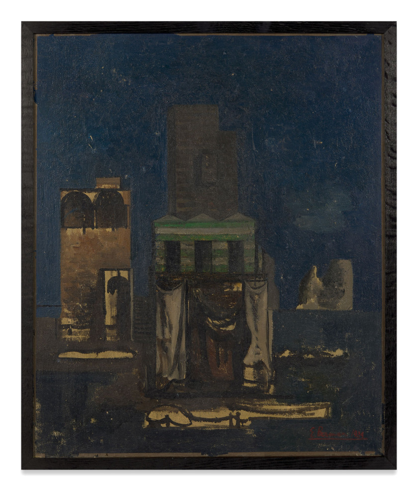 Eugène BERMAN 1899-1972 Nocturne - 1929 Huile sur toile