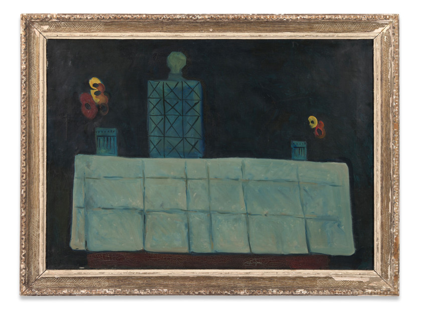 Charles LAPICQUE 1898-1988 Nature morte au flacon de cristal - 1929 Huile sur toile