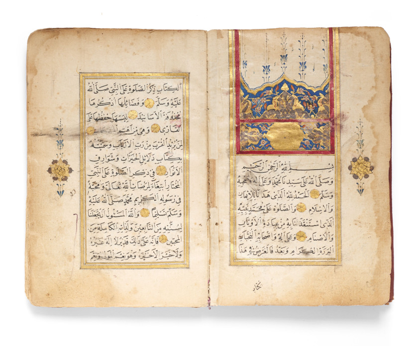 MUHAMMAD BIN SULAYMAN AL-JAZULI (M. 1465) : DALA'IL AL-KHAYRAT  Turquie ottomane, copié par Isma'il Bursawi (?), daté 1152 H/1739-40