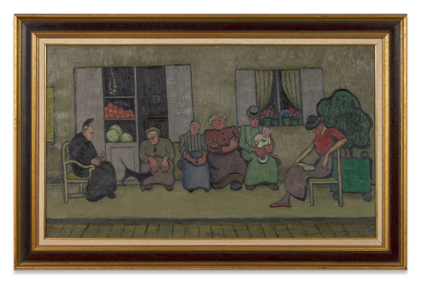 Juliette ROCHE 1884 - 1980 Dimanche - circa 1911 Huile sur toile