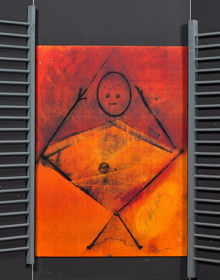 Max ERNST 1891 - 1976 Lit-cage et son paravent - 1974