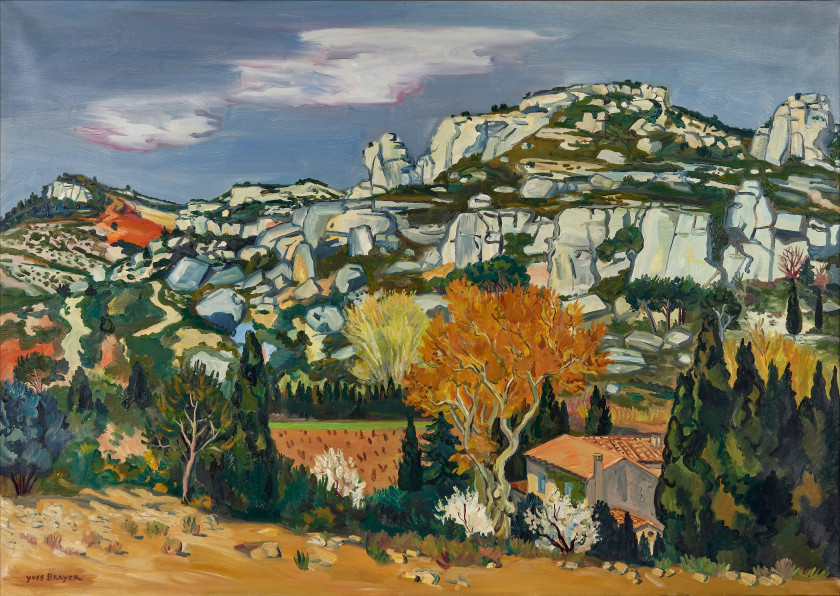 Yves BRAYER 1907- 1990 Le vallon des Baux au printemps - 1972 Huile sur toile