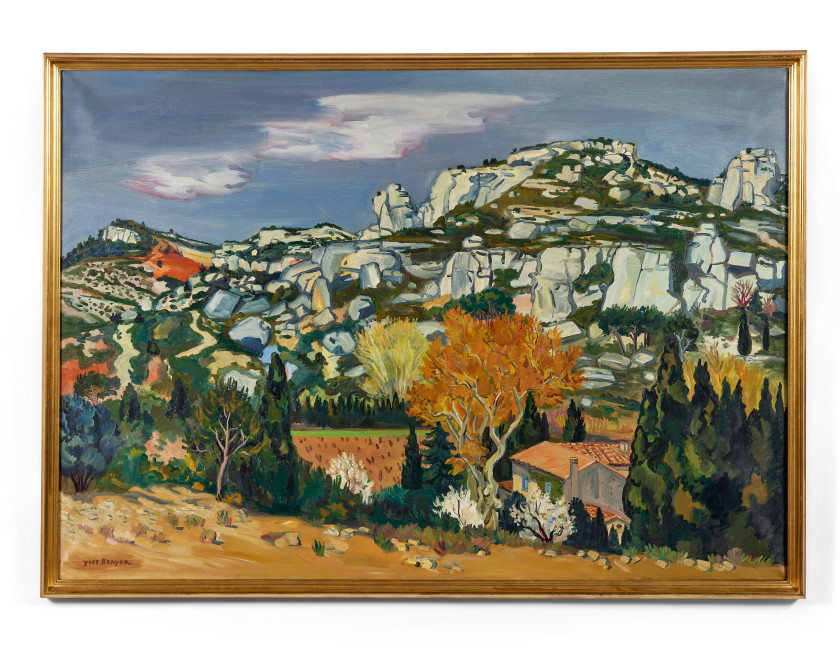 Yves BRAYER 1907- 1990 Le vallon des Baux au printemps - 1972 Huile sur toile