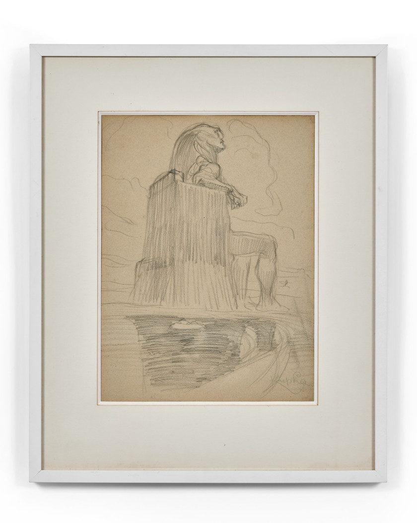 Frantisek KUPKA 1871-1957 Etude pour L'Entêtement ou L'Idole noire - circa 1900 - 1903 Crayon sur papier