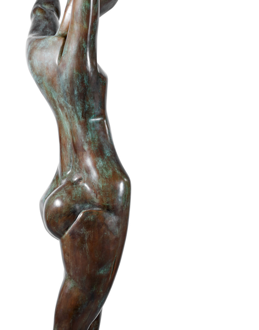 Salvador DALI 1904 - 1989 Ballerine, hommage à Margot Fonteyn ou Femme à la souris - 1972 Bronze à patine brune et nuances de vert a...