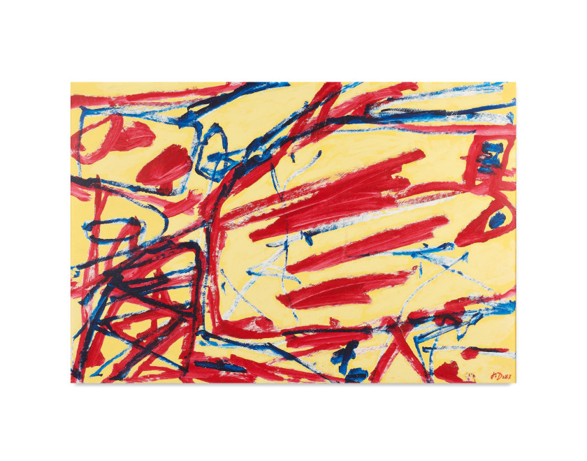 Jean DUBUFFET (1901 - 1985) Mire G 77 (Kowloon) - 1983 Acrylique sur papier marouflé sur toile