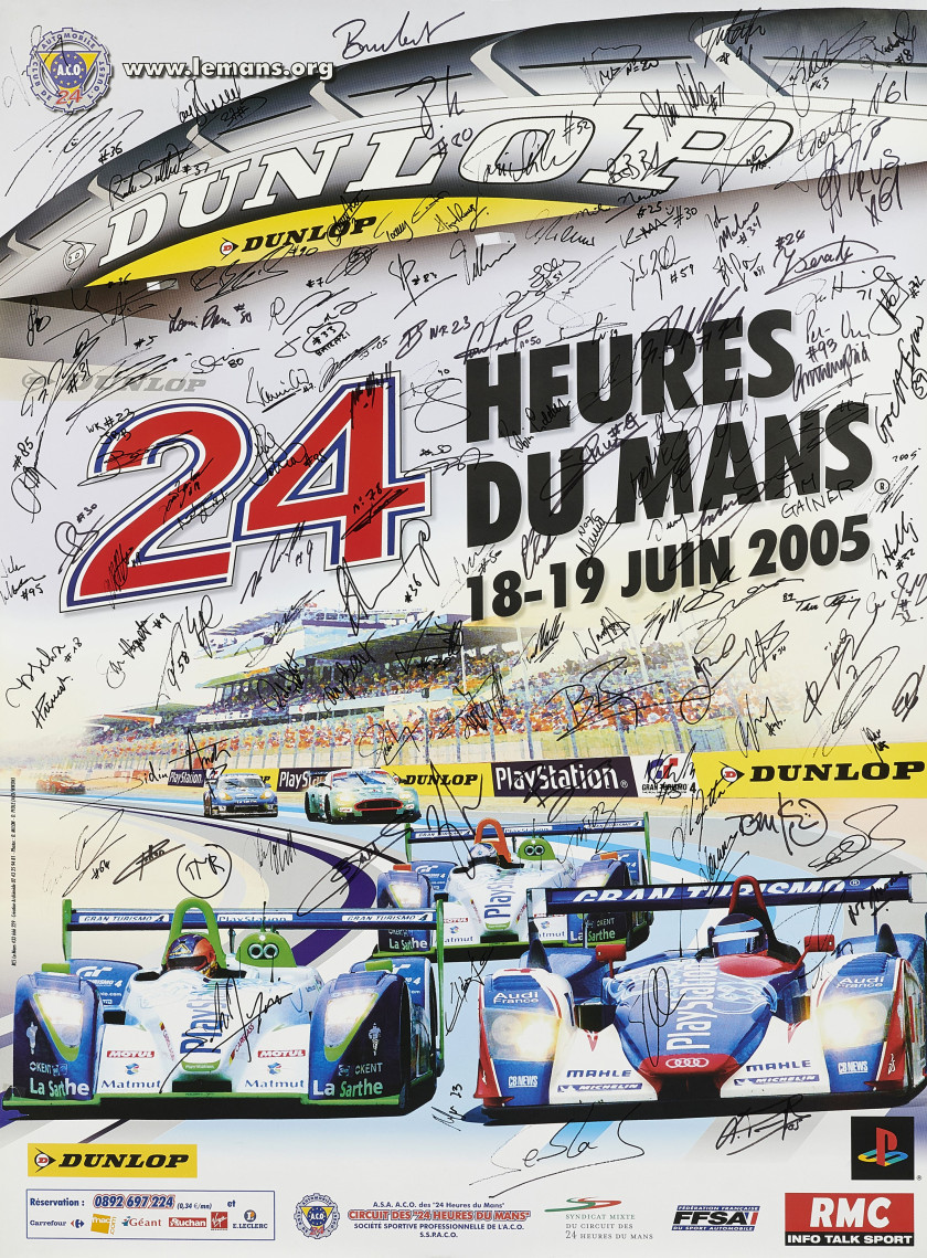 24 Heures du Mans 2005  Affiche officielle signée par l'ensemble des pilotes-sans réserve-no reserve