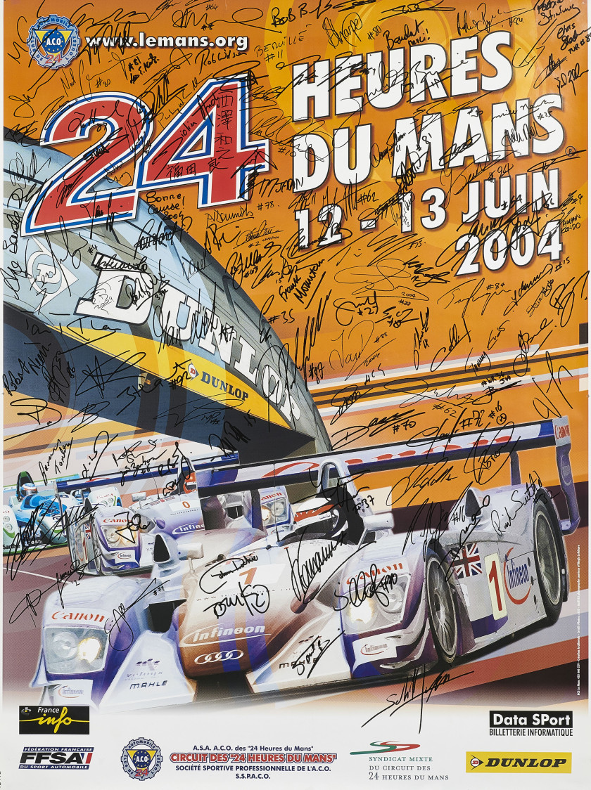 24 Heures du Mans 2004  Affiche officielle signée par l'ensemble des pilotes - sans réserve-no reserve