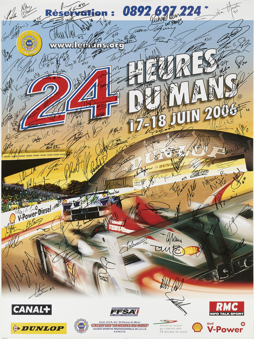 24 Heures du Mans 2006  Affiche officielle signée par l'ensemble des pilotes-sans réserve-no reserve