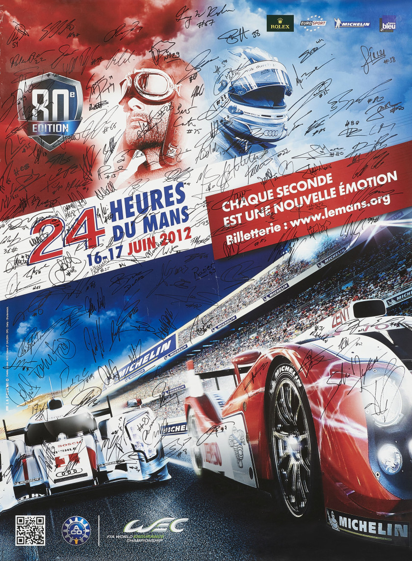 24 Heures du Mans 2012  Affiche officielle signée par l'ensemble des pilotes-sans réserve-no reserve